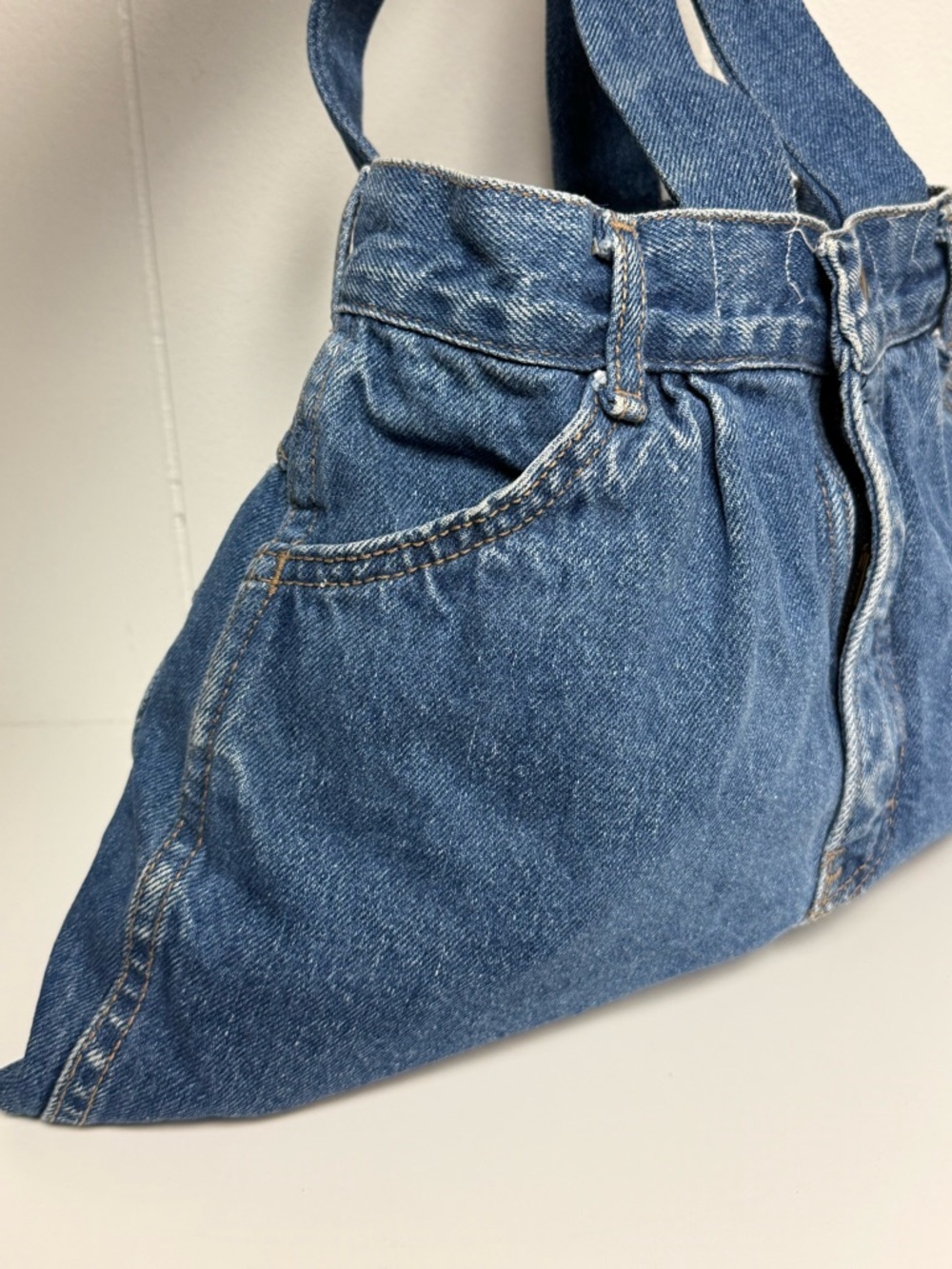 Upcycled Denim Tote bag (Vintage Brittania Jeans) Shoulder Bag - Picture 7 of 12